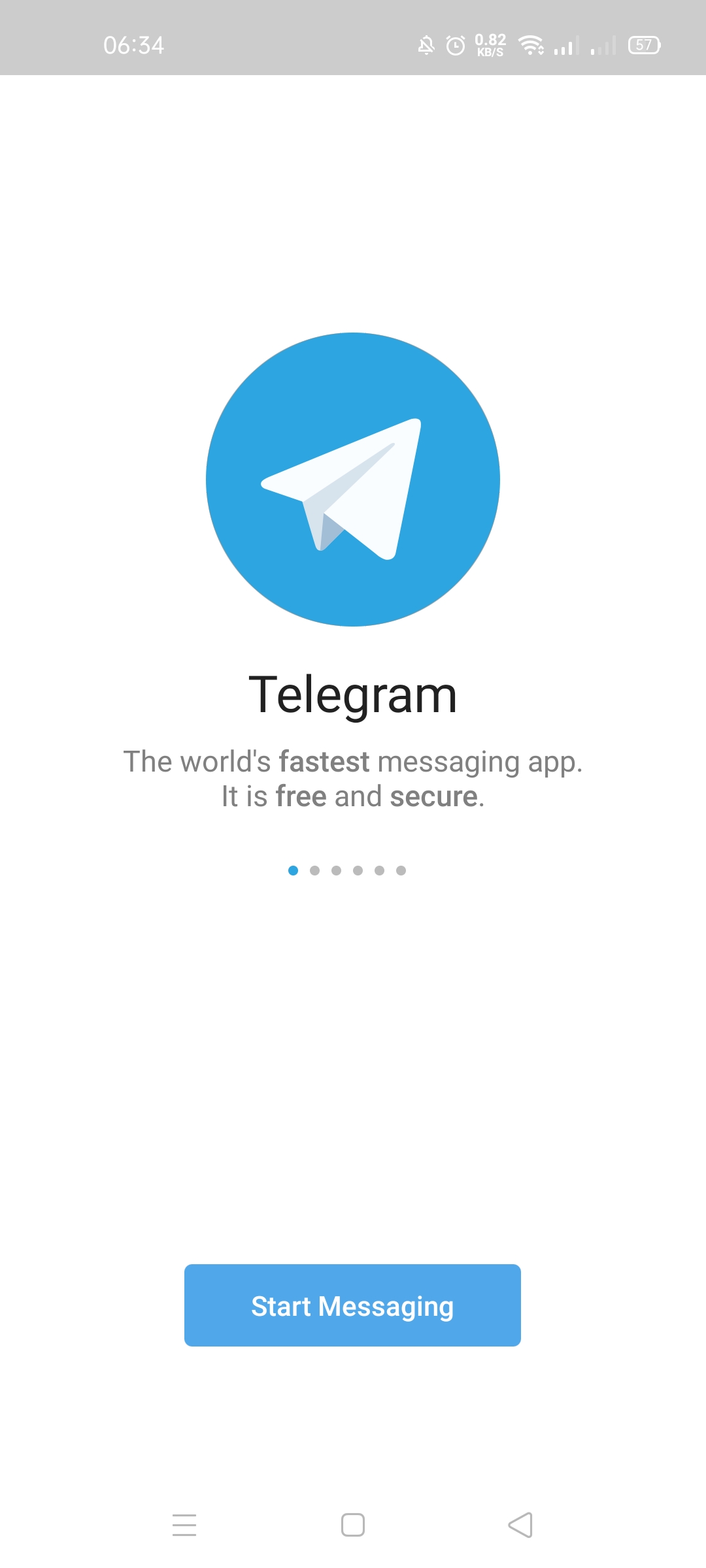 Tampilan Awal Telegram HP