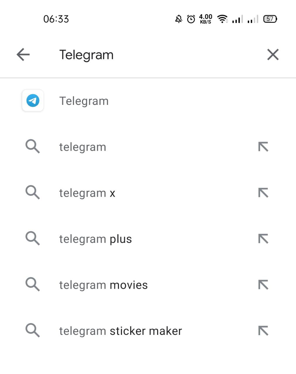 telegram pencarian playstore