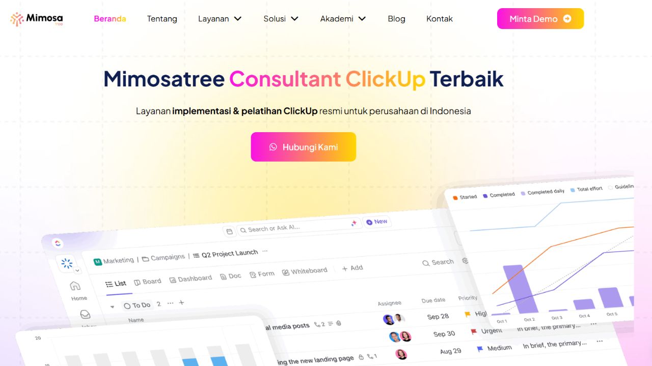 Project Management Consultant untuk Optimasi ClickUp di Indonesia